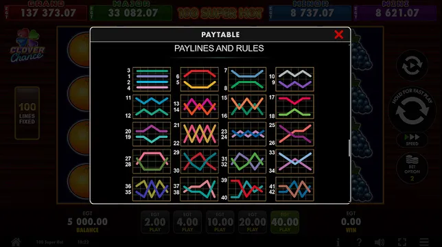 100 Super Hot slot paylines