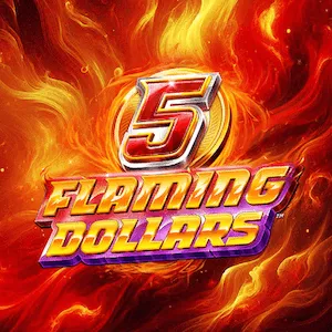 5 flaming dollars slot icon