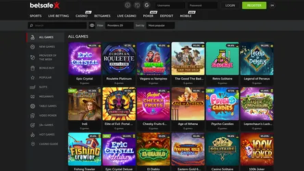 betsafe casino website screen