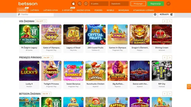 betsson casino games
