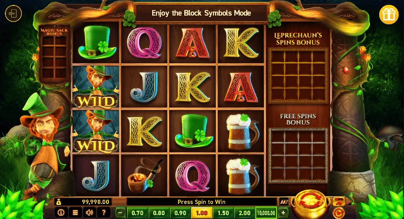 larry the leprechaun slot screen