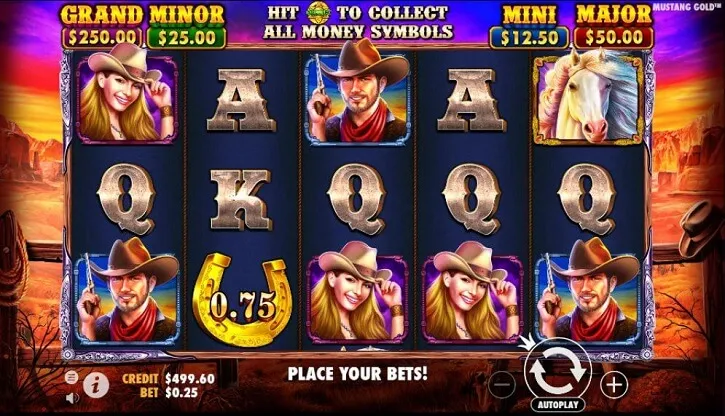 mustang gold slot screen