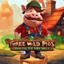 three wild pigs and the big bad wolf slot icon