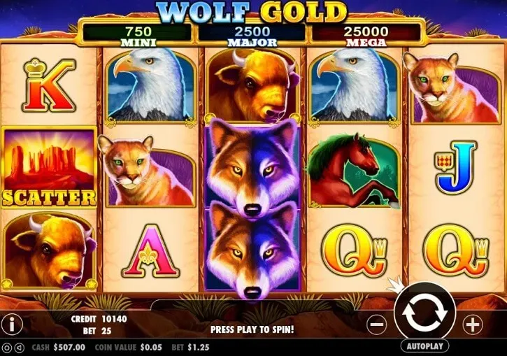 wolf gold slot screen new
